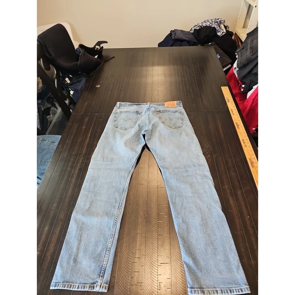 Levi's Mens Blue 505 Straight Leg Denim Jeans Slight Stretch Med Wash Size 34x30